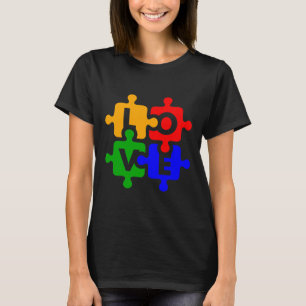 Camiseta Autismo Sensibilização Ama Quebra-cabeça Asas Ou N