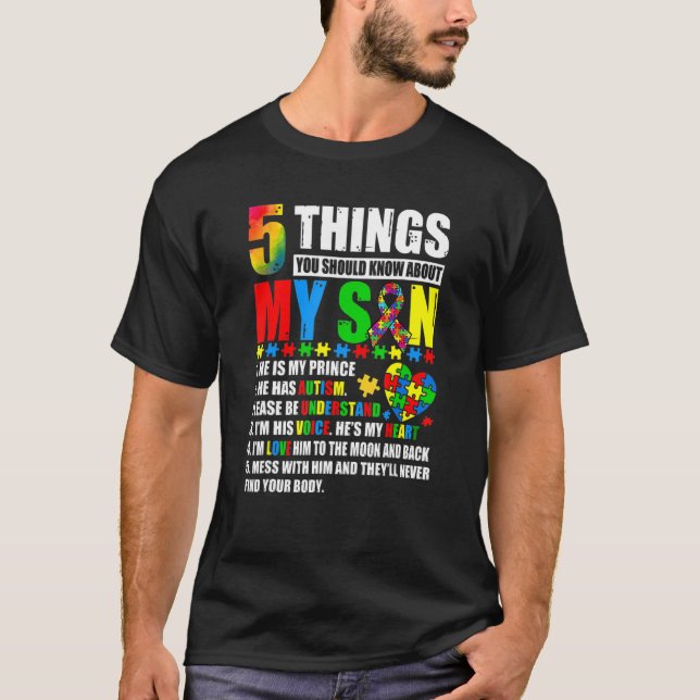 Camiseta Autismo Sensibilização Apoia Autismo Filhos Da Mãe (Frente)
