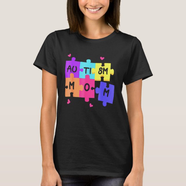 Camiseta Autismo Sensibilização Apoia Mãe Autista Com Puzz (Frente)