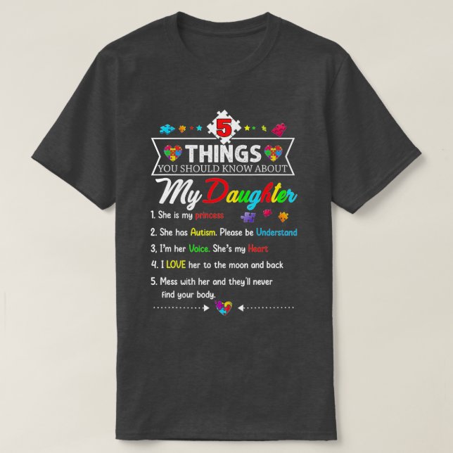 Camiseta Autismo Sensibilização Apoio Autismo Filhos Filho  (Frente do Design)