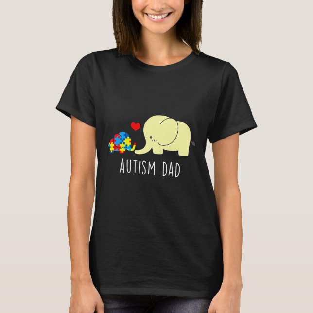 Camiseta Autismo Sensibilização Autismo Elefante Pai (Frente)
