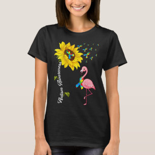 Camiseta Autismo Sensibilização Bonita De Flamingo De Giras