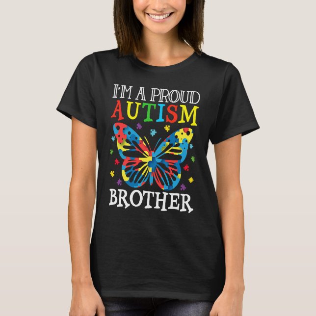 Camiseta Autismo Sensibilização Borboleta Eu sou um Orgulho (Frente)