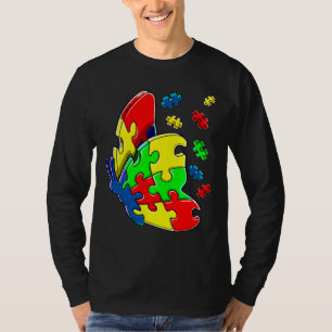 Camiseta Autismo Sensibilização Borboleta Quebra-cabeça