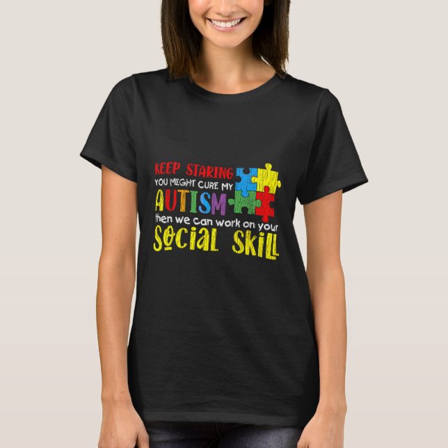 Camiseta Autismo Sensibilização Continua Asfixiando Criança (Frente)