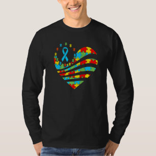 Camiseta Autismo Sensibilização Coração Apoio a Meninas Aut