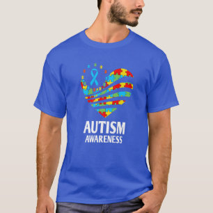 Camiseta Autismo Sensibilização Coração Apoio a Mulhere