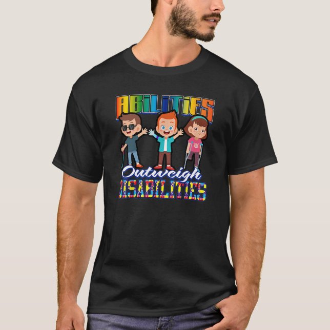 Camiseta Autismo Sensibilização Crianças Capacidade Supera  (Frente)