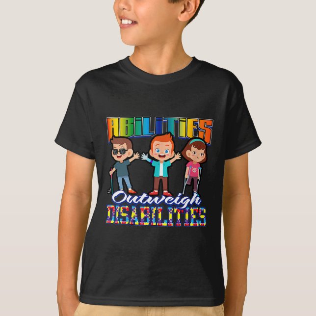 Camiseta Autismo Sensibilização Crianças Capacidade Supera  (Frente)