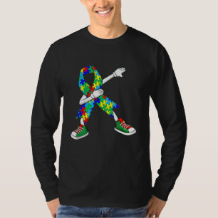 Camiseta Autismo Sensibilização Crianças Dabbing Quebra-cab