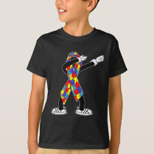 Camiseta Autismo Sensibilização Crianças Dabbing Quebra-cab