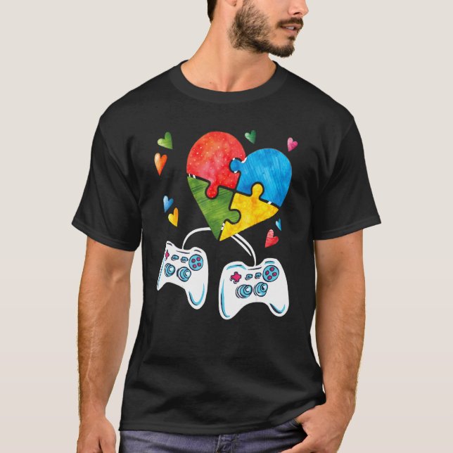 Camiseta Autismo Sensibilização Crianças Quebra-cabeça Piec (Frente)