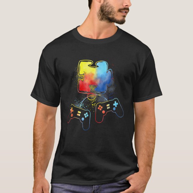 Camiseta Autismo Sensibilização Crianças Quebra-cabeça Piec (Frente)