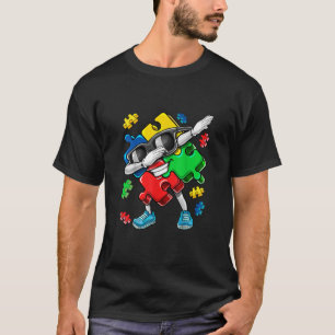 Camiseta Autismo Sensibilização Dabbing Quebra-cabeça Pi