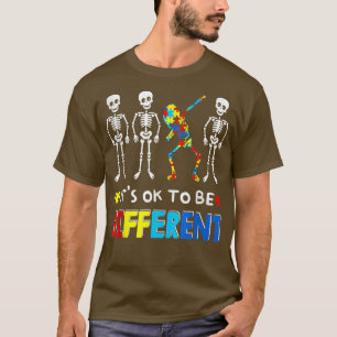 Camiseta Autismo Sensibilização Dabbing Skeleton Tudo bem s