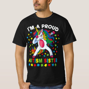 Camiseta Autismo Sensibilização Dabbing Unicorn Proud Autis