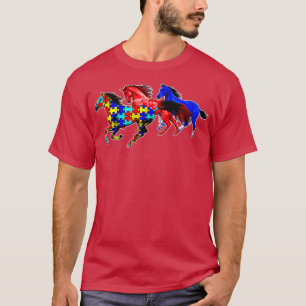 Camiseta Autismo Sensibilização Diferentes Cavalos Neurodi 