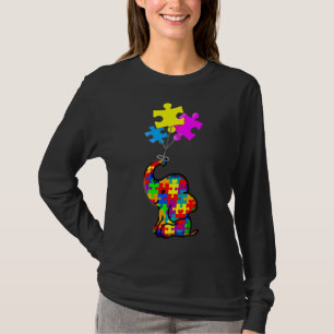 Camiseta Autismo Sensibilização Elefante - Quebra-cabeça