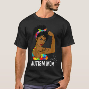 Camiseta Autismo Sensibilização Forte Mãe Depois Mãe Negra
