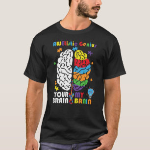Camiseta Autismo Sensibilização Genial Awetista Cérebro 