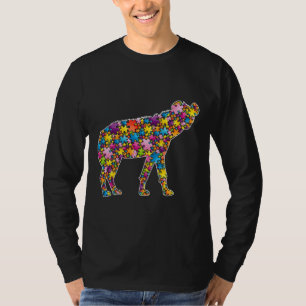 Camiseta Autismo Sensibilização Hyena Animais Quebra-cabeça