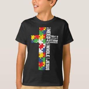 Camiseta Autismo Sensibilização Jesus Cristo Quebra-cabeça