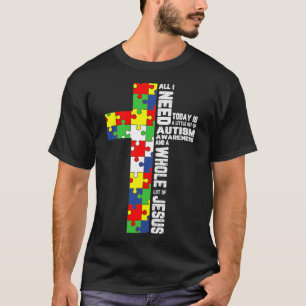 Camiseta Autismo Sensibilização Jesus Cristo Quebra-cabeça 