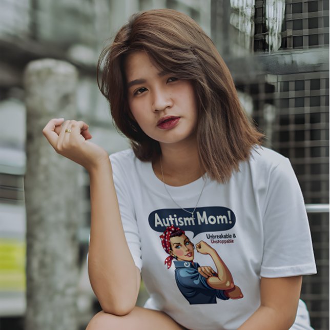 Camiseta Autismo Sensibilização Mãe (Autism Awareness T-Shirt- Mom)