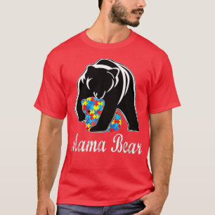 Camiseta Autismo Sensibilização Mamã Bear Suporte a Adultos