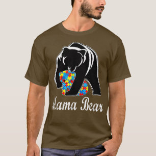 Camiseta Autismo Sensibilização Mamã Bear Suporte a Adultos
