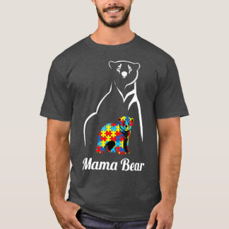 Camiseta Autismo Sensibilização Mamãe Ursa Mãe Suporte Auti