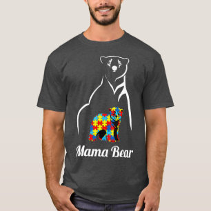 Camiseta Autismo Sensibilização Mamãe Ursa Mamãe Apoia 