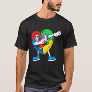 Camiseta Autismo Sensibilização Meninos Dabbing Heart Quebr