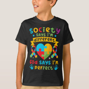 Camiseta Autismo Sensibilização Meninos Deus diz que sou pe