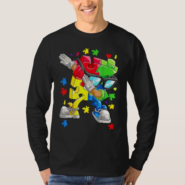 Camiseta Autismo Sensibilização Meninos Meninos Dabbing Que (Frente)