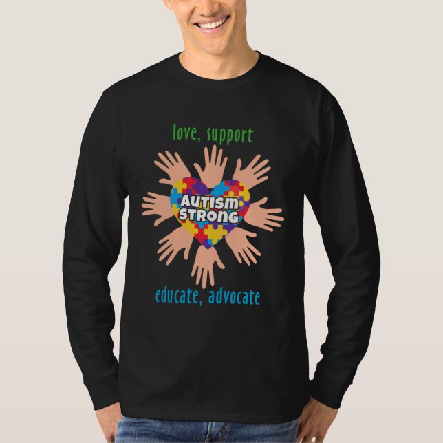 Camiseta Autismo Sensibilização Mês Amor Apoio Educar Advog (Frente)