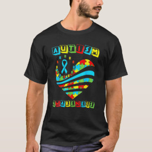 Camiseta Autismo Sensibilização Mulheres Coração Apoio