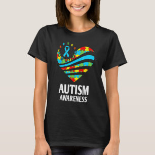 Camiseta Autismo Sensibilização Mulheres Coração Apoio Cria