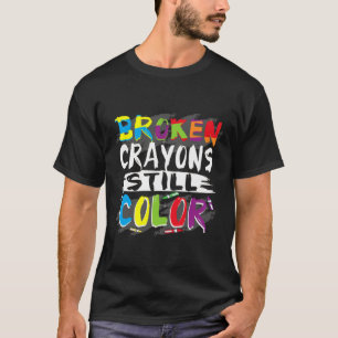 Camiseta Autismo Sensibilização Mulheres Quebraram Crayons 