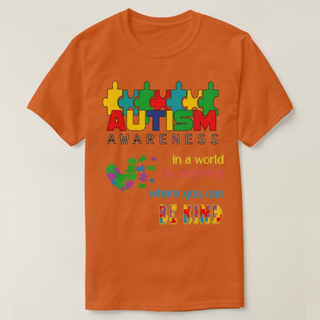 Camiseta Autismo Sensibilização Mundo Seja Bonito (Frente do Design)