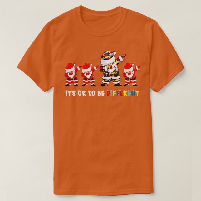 Camiseta Autismo Sensibilização Natal É Ok Para Ser Diferen (Frente do Design)