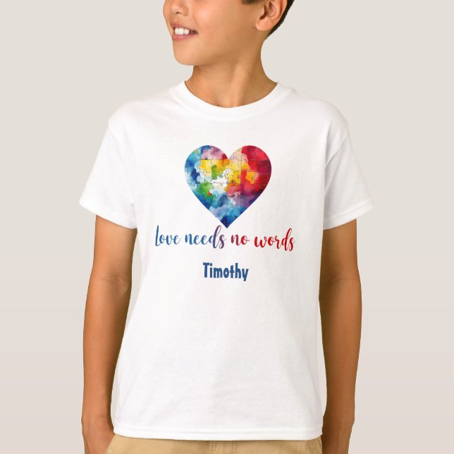 Camiseta Autismo Sensibilização O Amor Não Precisa De Palav (Frente)