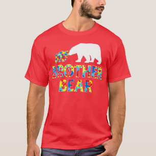 Camiseta Autismo Sensibilização O Urso Irmão Suporta Pré-Te