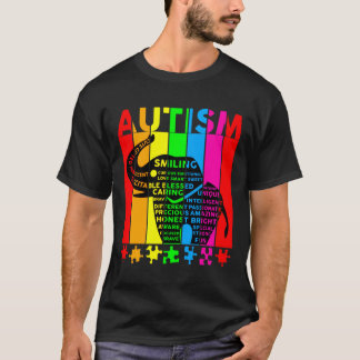 Camiseta Autismo Sensibilização Palavras Elefantes Tipograf