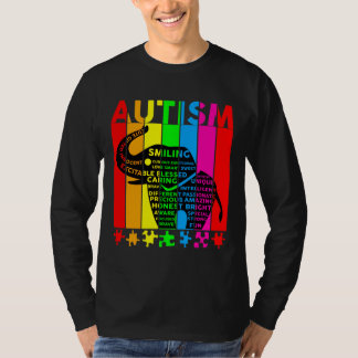 Camiseta Autismo Sensibilização Palavras Elefantes Tipograf