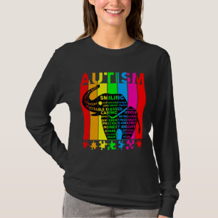 Camiseta Autismo Sensibilização Palavras Elefantes Tipograf