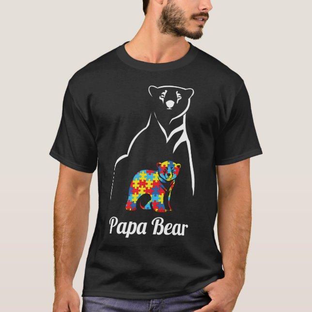 Camiseta Autismo Sensibilização Papa Urso Pai (Frente)