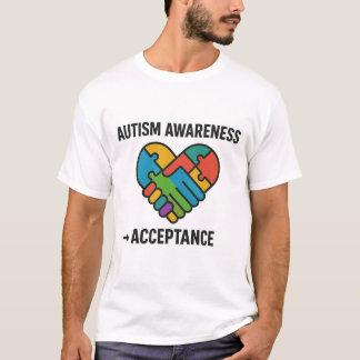 Camiseta Autismo Sensibilização para a Aceitação de Mãos Qu