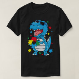 Camiseta Autismo Sensibilização Para Rex Dinossaur Quebra-c