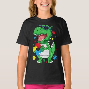Camiseta Autismo Sensibilização Para Rex Dinossaur Quebra-c